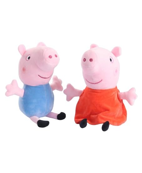 Peppa & George Plush Combo – Huggable Peppa Pig Soft Toys, Adorable Collectible Stuffed Animal Dolls, Set for Kids & Fans, Cuddly Character Plush