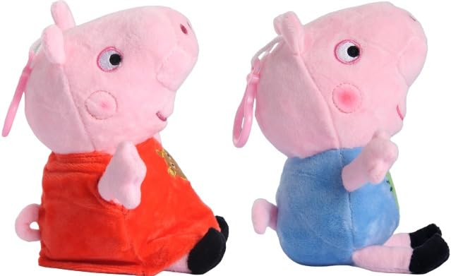 Peppa & George Plush Combo – Huggable Peppa Pig Soft Toys, Adorable Collectible Stuffed Animal Dolls, Set for Kids & Fans, Cuddly Character Plush