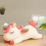 Cute sleeping unicorn soft toy cream pink 48 cm kawaii stuffed animal for kids gift