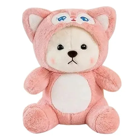 pink hoodie teddy bear soft toy 32cm cute colored plush bear valentine gift kids india lisbon toys