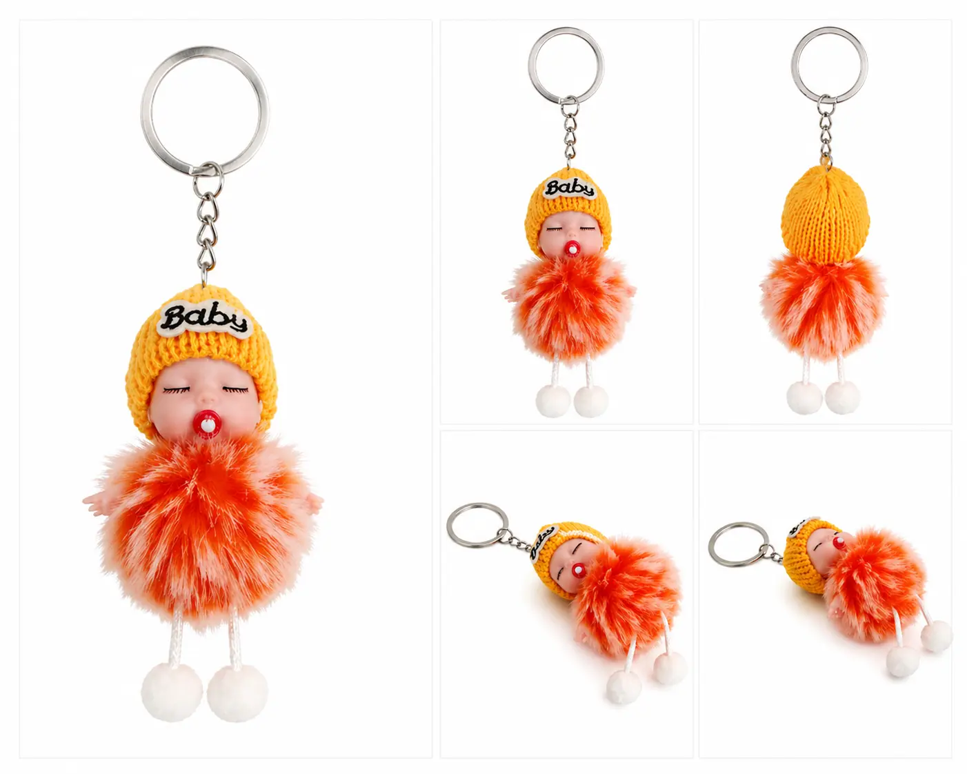Cute Doll Keychain for Girls & Bags Soft Fur Ball | Stylish Keyring for Girls | Bag Charm Gift Item