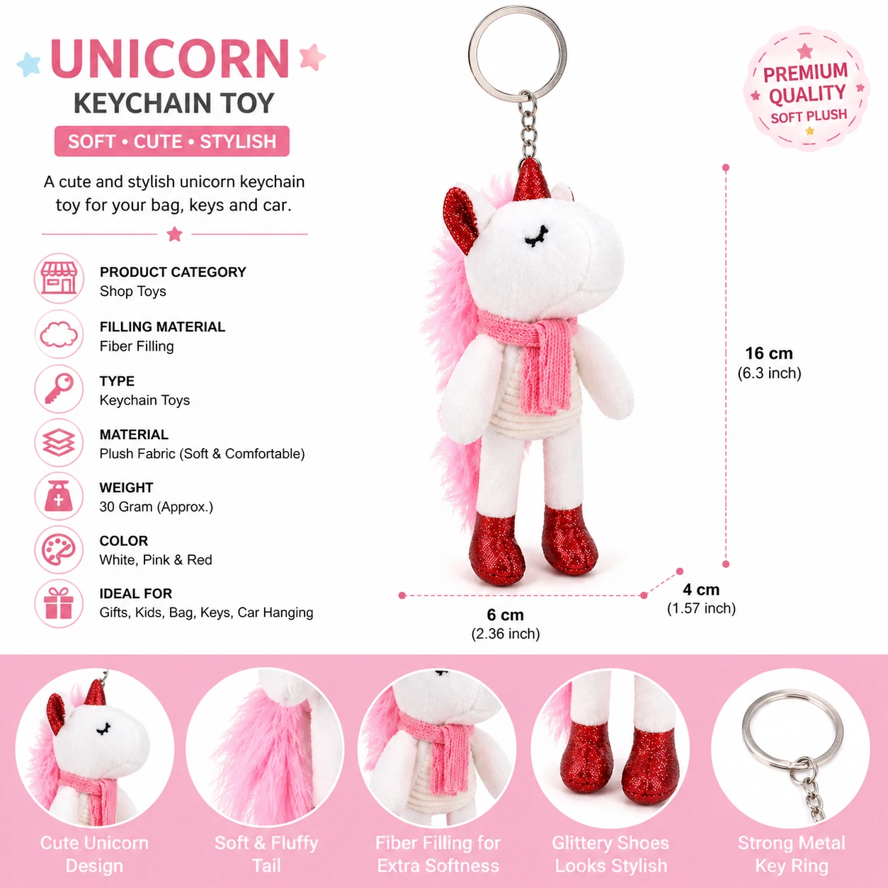Best Unicorn Keychain for Girls – Cute Soft Plush Bag Charm | Up to 10%