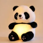 Lisbon Panda Breathing Panda Plush Toy with Soft Warm Light, Cute Black and White Panda Stuffed Animal for Kids, Sleep Companion and Comfort Toy