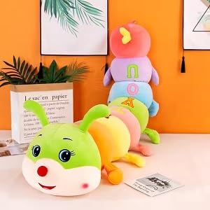 Rainbow Caterpillar Plush Toy – Multicolor Soft Stuffed Animal for Kids