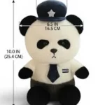 Lisbon Panda Police Officer Soft Toy in Blue Uniform made with soft plush fabric and PP cotton filling, cute stuffed panda teddy for kids and gifting.