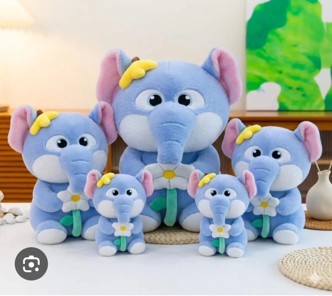 Cute Elephant Plush elephant toy  with Flower. elephant toy  35CM