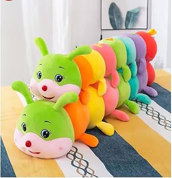 Rainbow Caterpillar Plush Toy – Multicolor Soft Stuffed Animal for Kids
