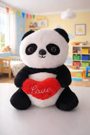 Love Heart Panda Soft Toy – Cute Panda Plush with Red Heart