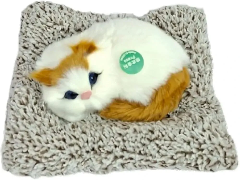 cute sleeping cat animal toy for meow sound, gift for kids car dashboard accessories