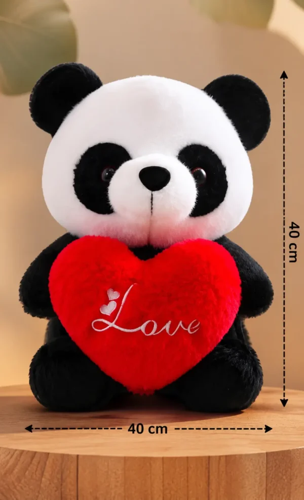 Love Heart Panda Soft Toy – Cute Panda Plush with Red Heart