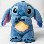 Blue Breathing Stitch Plush Toy with soothing breathing motion, soft lights, and calming music, designed as a comforting sleep companion for kids and adults.