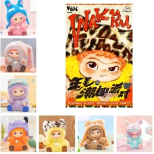 Wakuku Fuzzy Trendy Fun Party Plush Keychain – Cute Blind Box Collectible Toy
